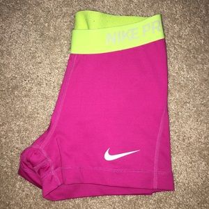 pink neon nike pros